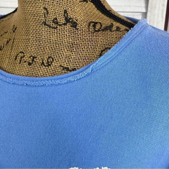 Crown & Ivy Elephant Raw Edge Tunic Shirt Periwinkle Blue Medium - Picture 10 of 15